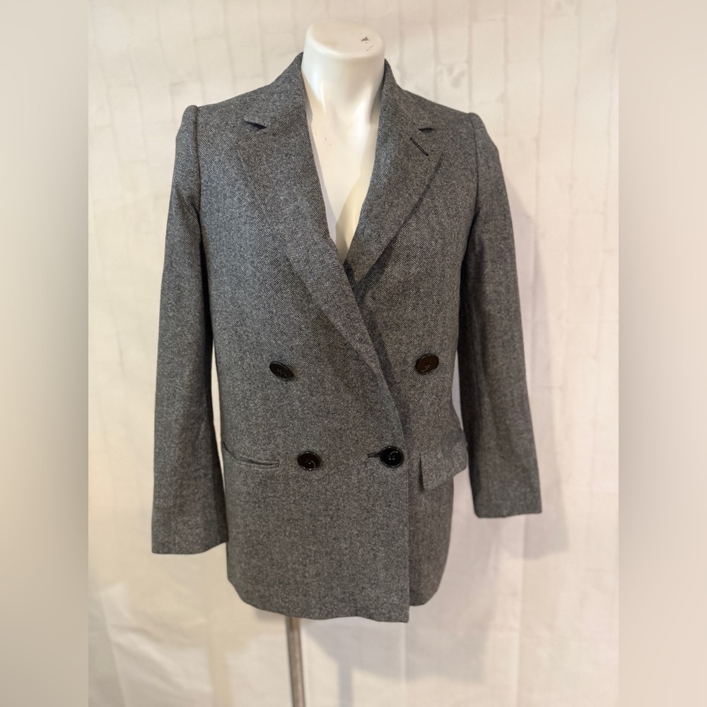 Stella McCartney Charcoal Double-Breasted Wool Blazer